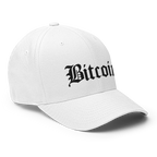 Bitcoin Script Crypto Flexfit Hat - white right-front view