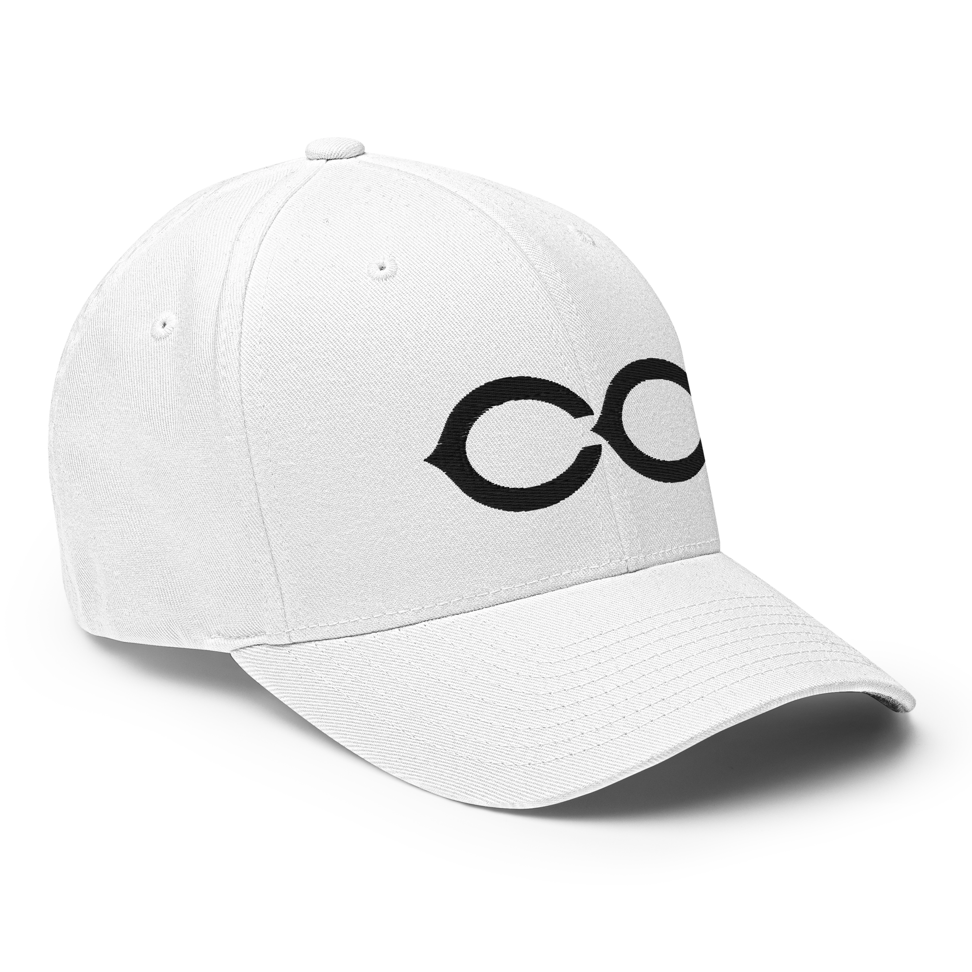 The Monogram Crypto Flexfit Hat - white right-front view