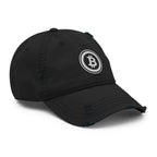 Embroidered Bitcoin Distressed Dad Hat - side view