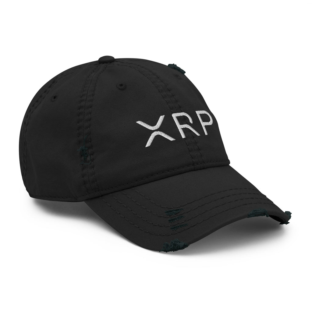 Embroidered XRP Distressed Dad Hat - side view