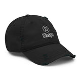 Embroidered Kaspa Distressed Dad Hat - side view