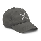 Embroidered XRP X Distressed Dad Hat - side view