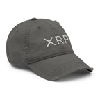 Embroidered XRP Distressed Dad Hat - front view XRP logo