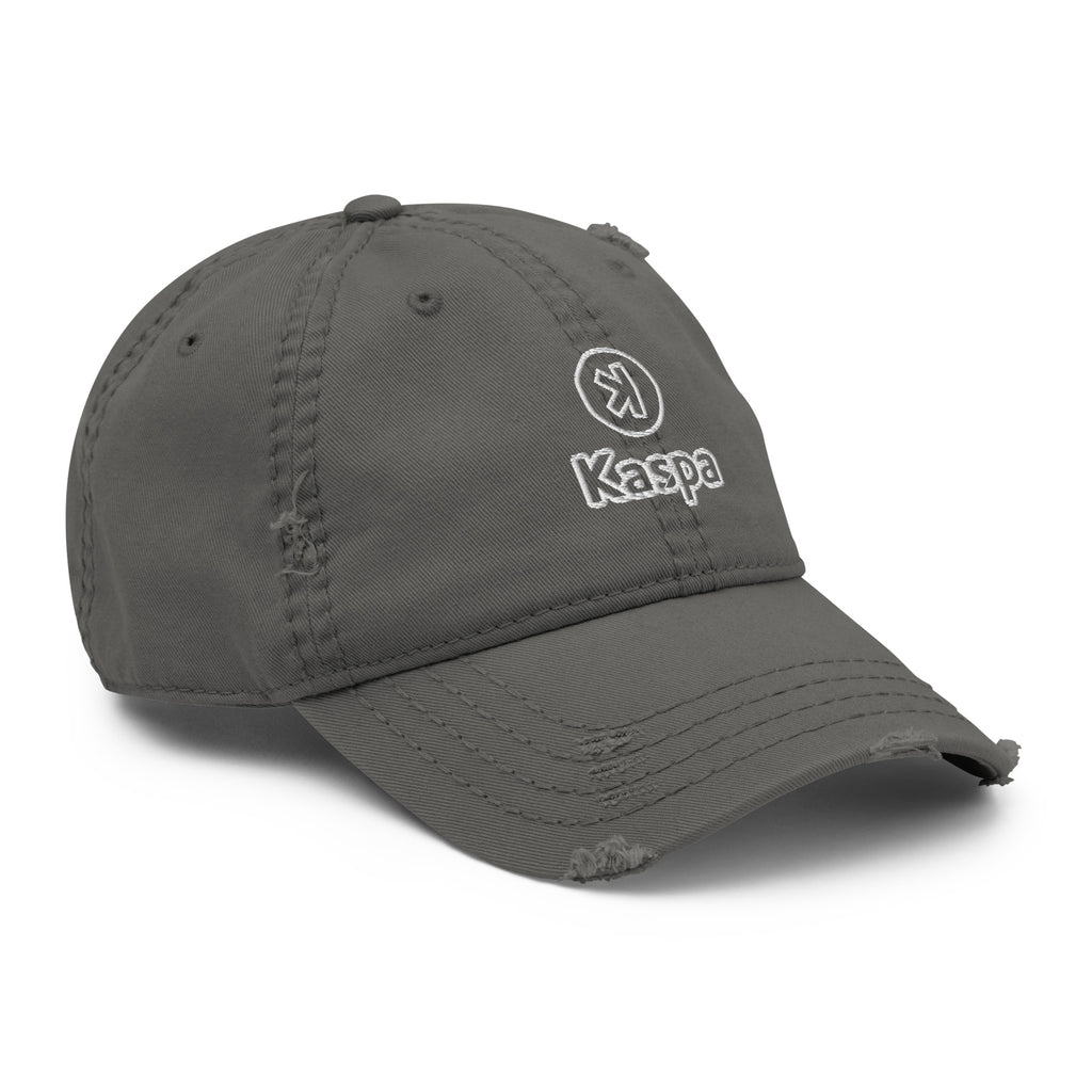 Kaspa KAS distressed crypto hat - back view