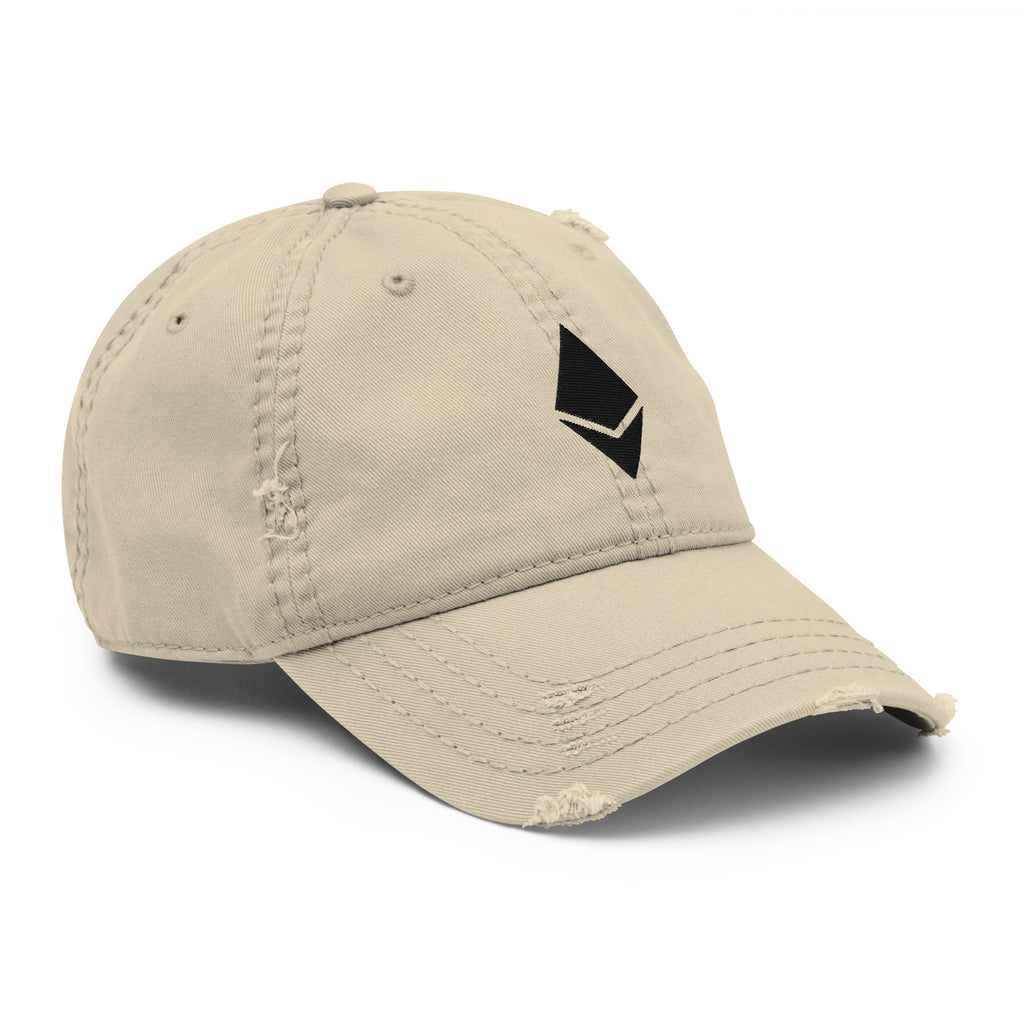 Ethereum ETH distressed crypto hat - back view