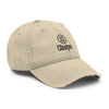 Embroidered Kaspa Distressed Dad Hat - front view KAS logo