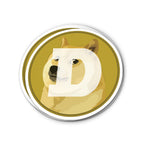 Dogecoin DOGE Logo Waterproof Vinyl Crypto Sticker - Shiba Inu Doge logo