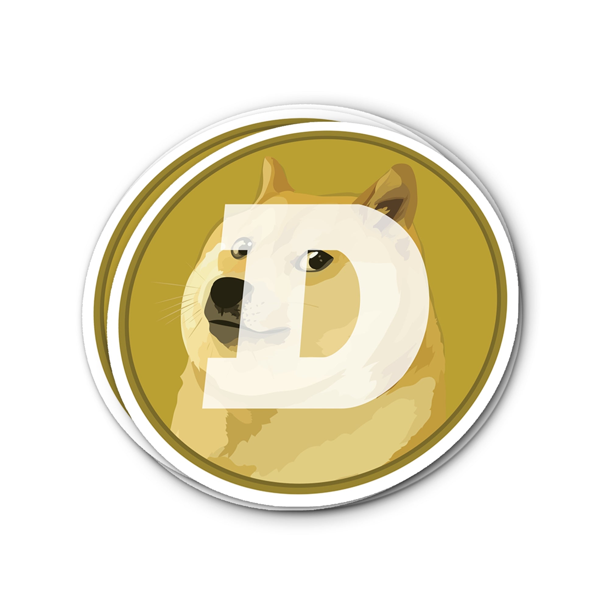 Dogecoin DOGE Logo Waterproof Vinyl Crypto Sticker - Shiba Inu Doge logo