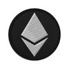 Embroidered Ethereum ETH Patch Black - circular 3 inch front view