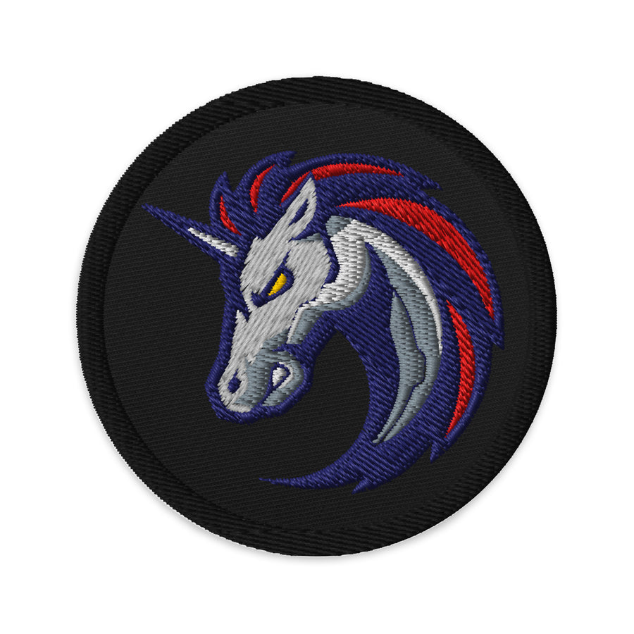 Embroidered 1inch DEX Patch Black - circular 3 inch front view