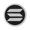 Embroidered Solana SOL Patch Black - circular 3 inch front view