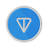 Embroidered Toncoin TON Patch White - circular 3 inch front view