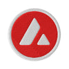 Embroidered Avalanche AVAX Patch White - circular 3 inch front view