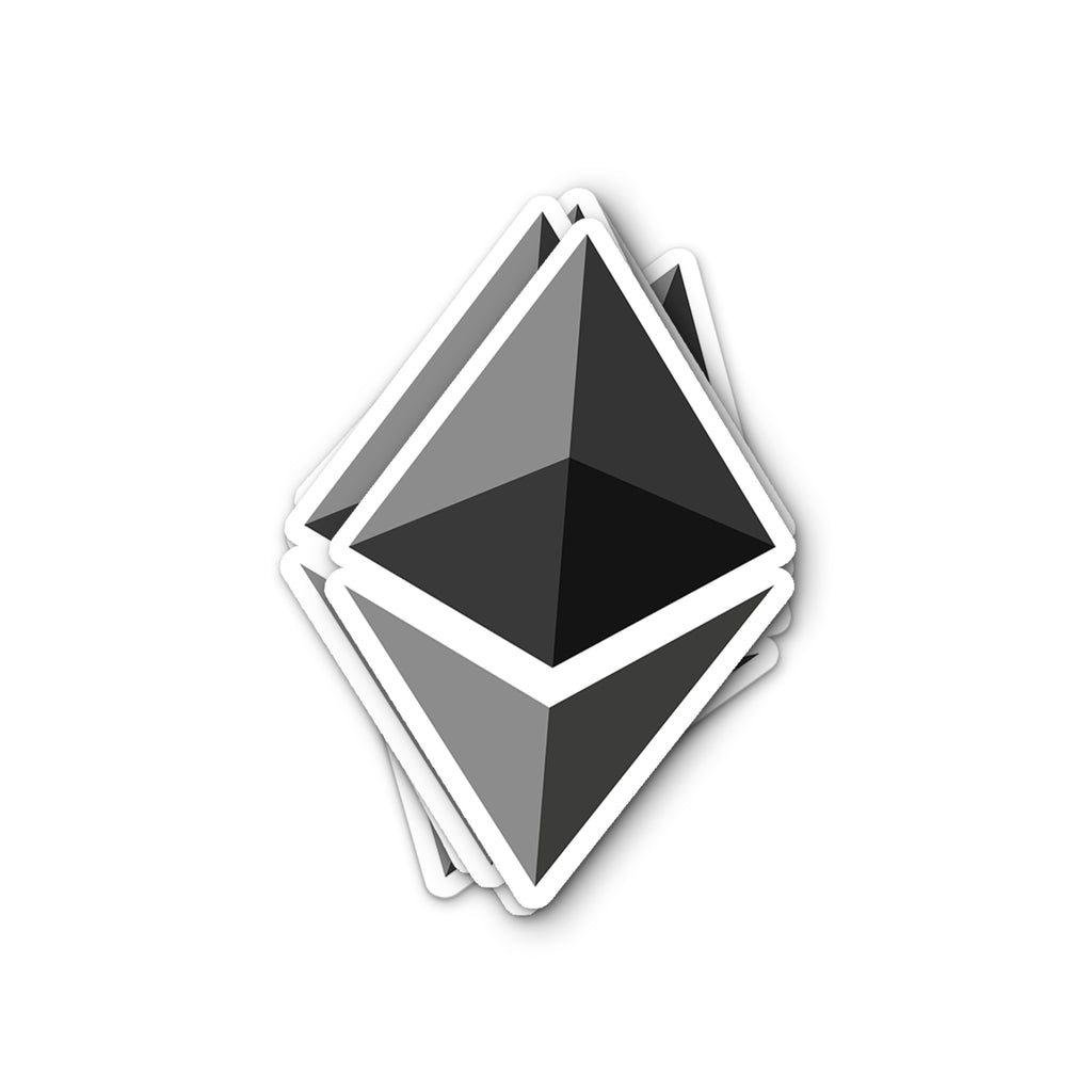 Ethereum Logo Waterproof Vinyl Crypto Sticker - ETH diamond logo