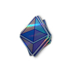 Ethereum Holographic Sticker Glyph - ETH diamond holographic shimmer