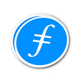 Filecoin FIL Logo Waterproof Vinyl Crypto Sticker - FIL decentralized storage logo