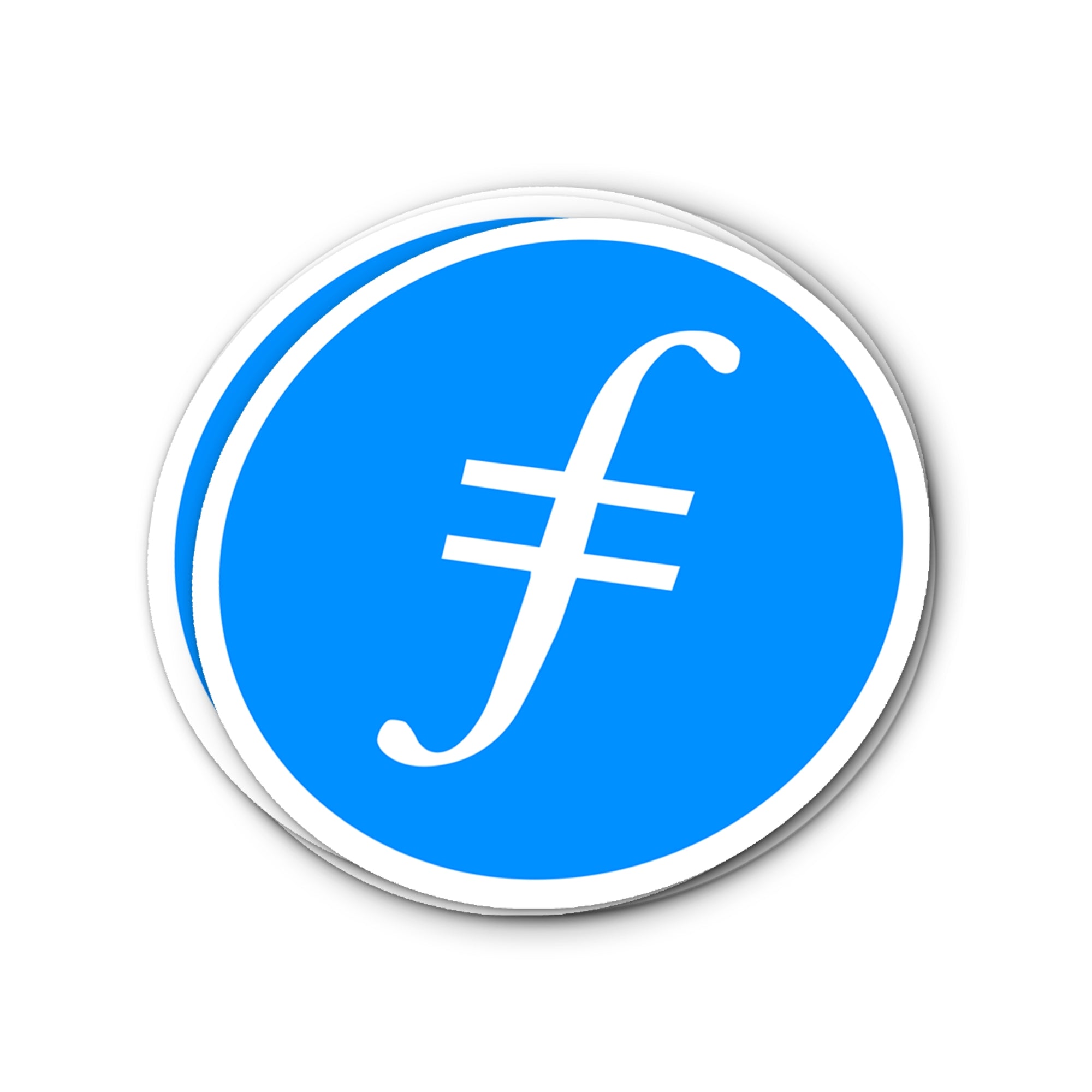Filecoin FIL Logo Waterproof Vinyl Crypto Sticker - FIL decentralized storage logo