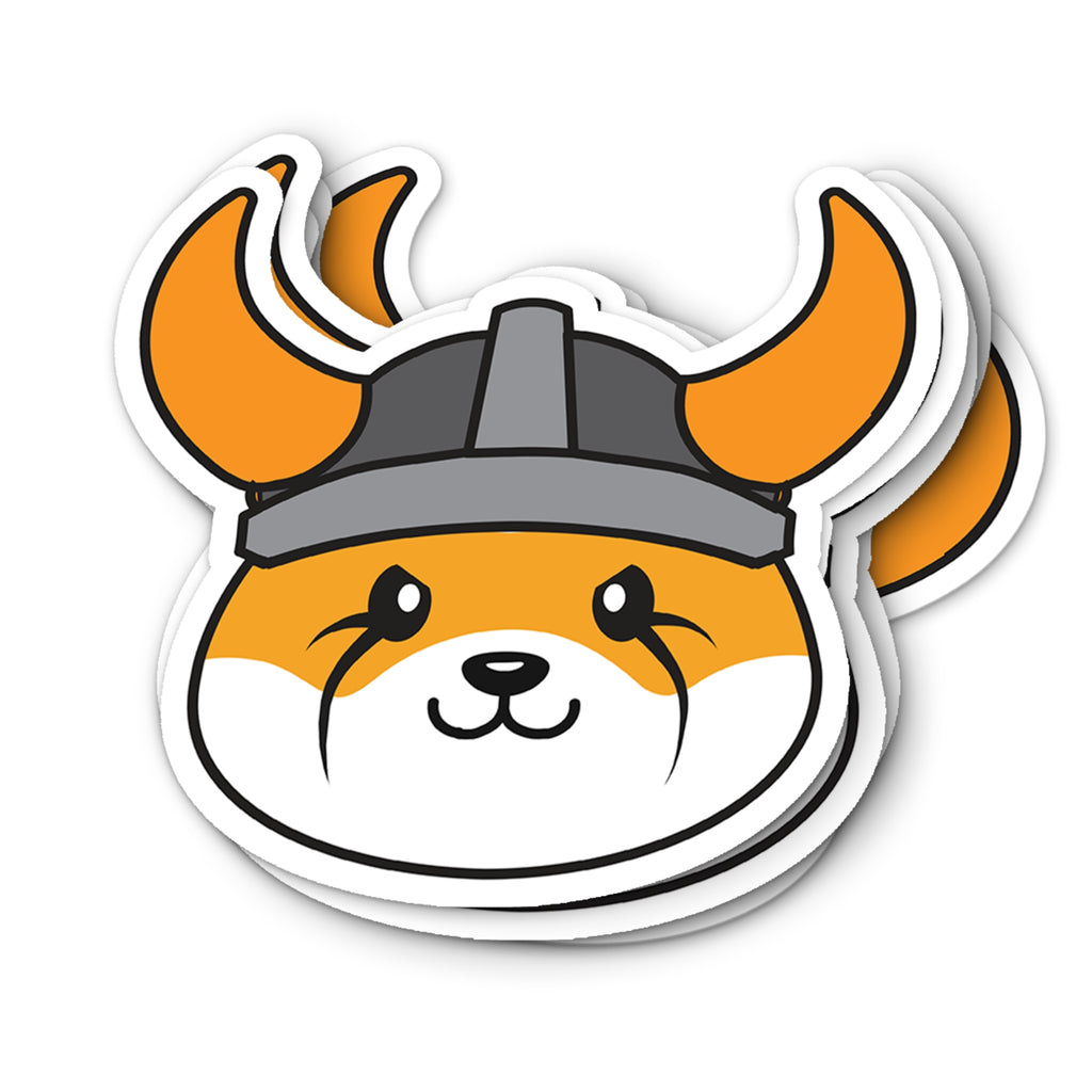 Floki Inu FLOKI Logo Waterproof Vinyl Crypto Sticker - Viking meme coin logo