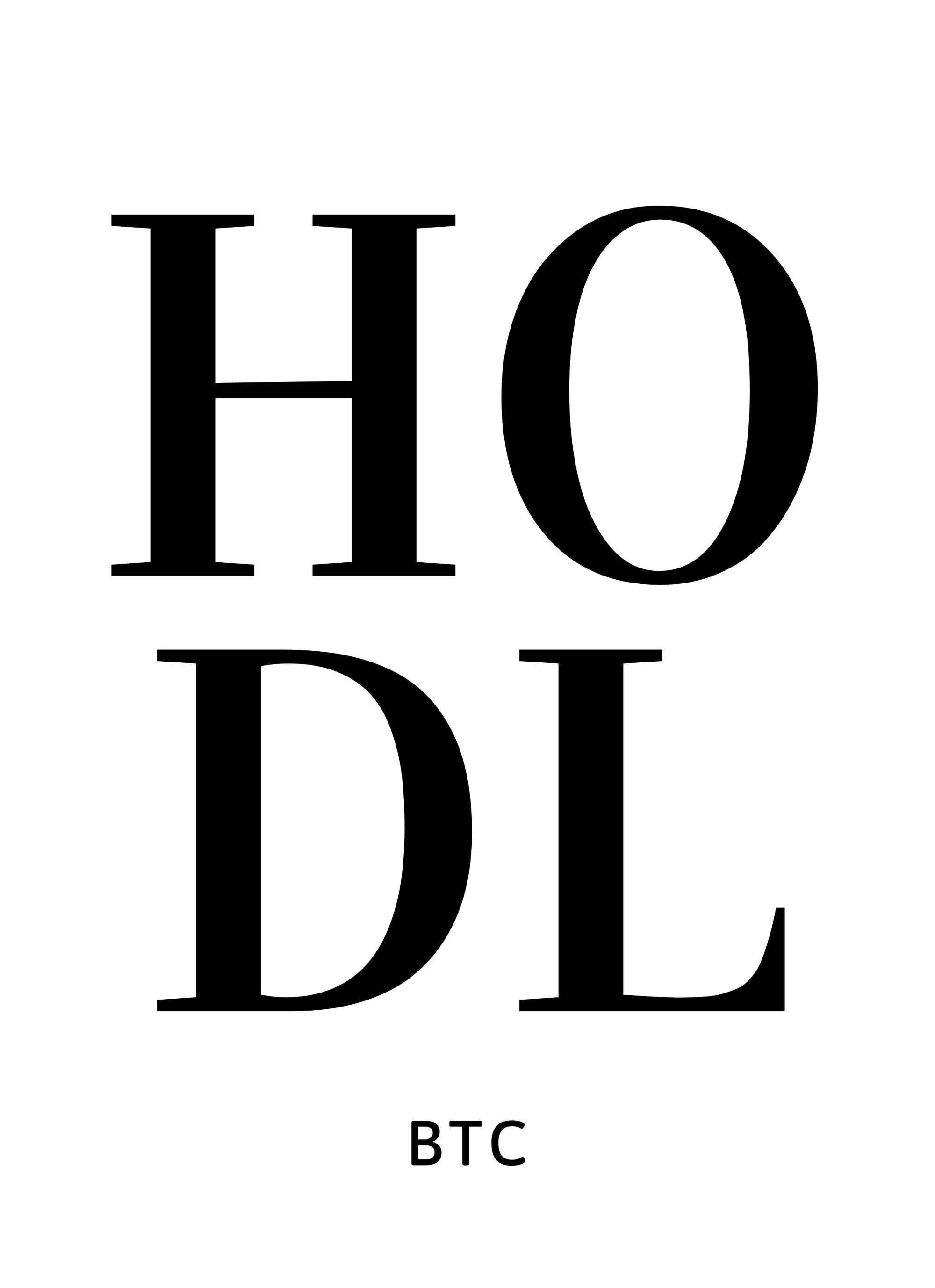 HODL BTC Bitcoin Poster - white version