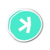 Kaspa Logo Waterproof Vinyl Crypto Sticker - front view on white