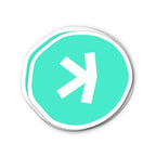 Kaspa Logo Waterproof Vinyl Crypto Sticker - front view on white