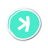 Kaspa Logo Waterproof Vinyl Crypto Sticker - front view on white