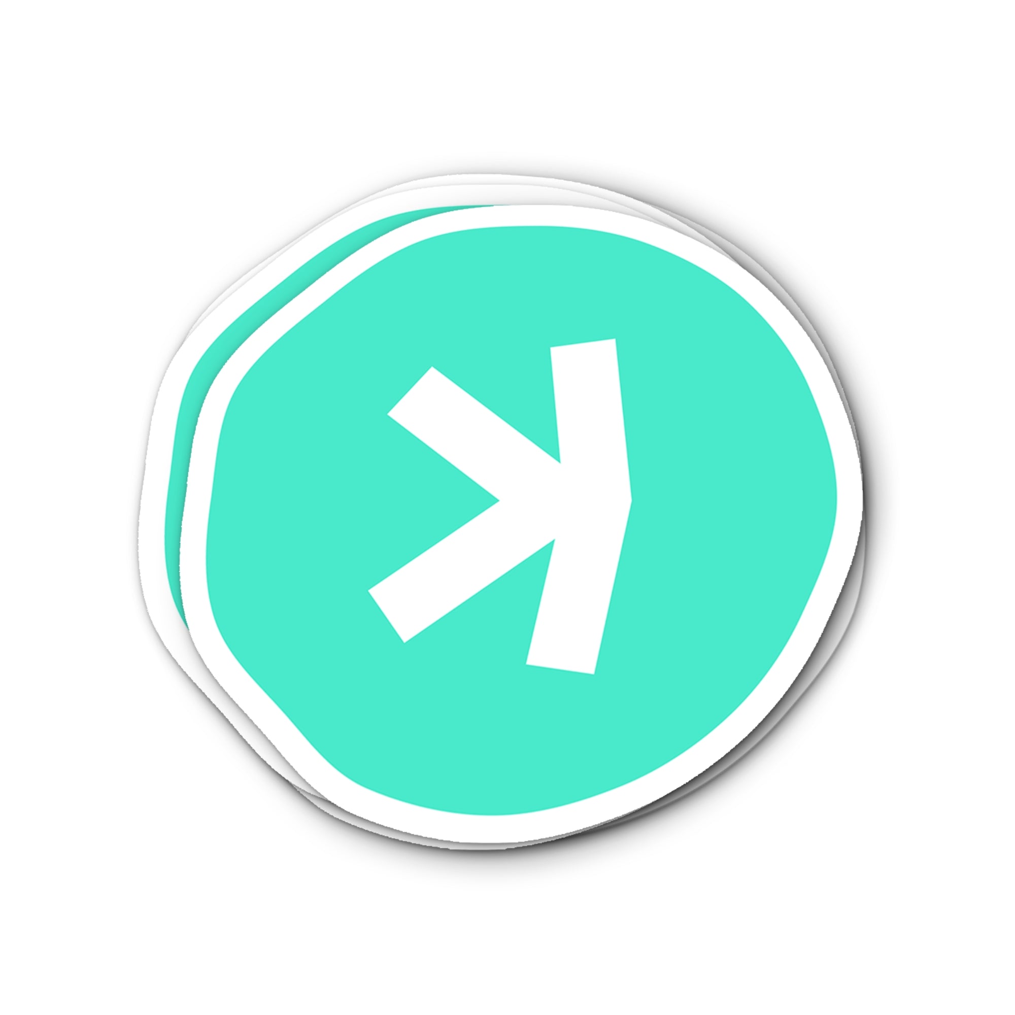 Kaspa Logo Waterproof Vinyl Crypto Sticker - front view on white