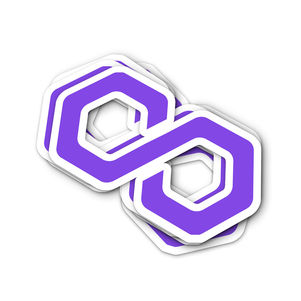 Polygon MATIC Logo Waterproof Vinyl Crypto Sticker - purple polygon logo