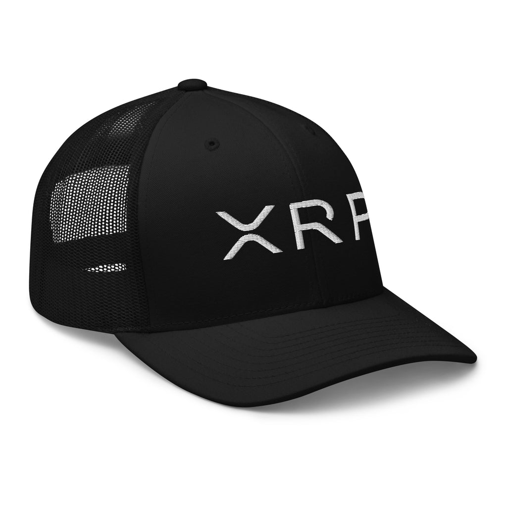 XRP Ripple crypto trucker hat white - side view