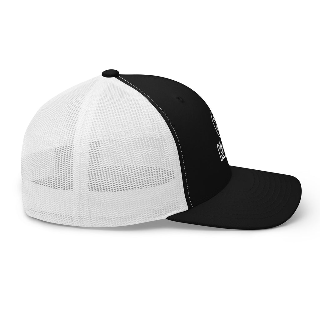 Embroidered Kaspa Trucker Hat - back view mesh panel