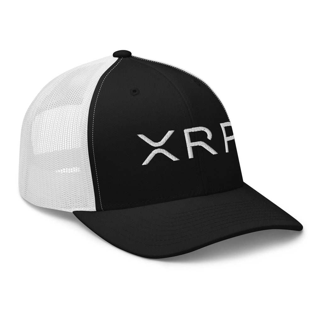 Embroidered XRP Trucker Hat - white front panel XRP logo