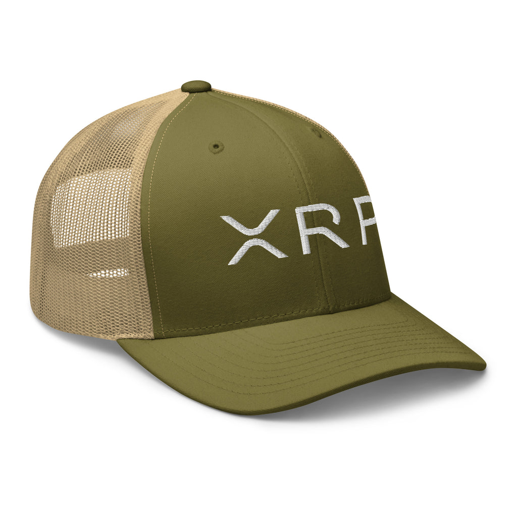 XRP Ripple crypto trucker hat black - side view