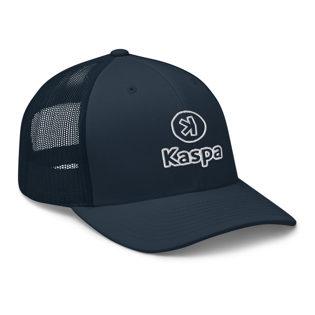 Kaspa KAS crypto trucker hat black - side view