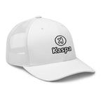 Embroidered Kaspa Trucker Hat - black front panel KAS logo