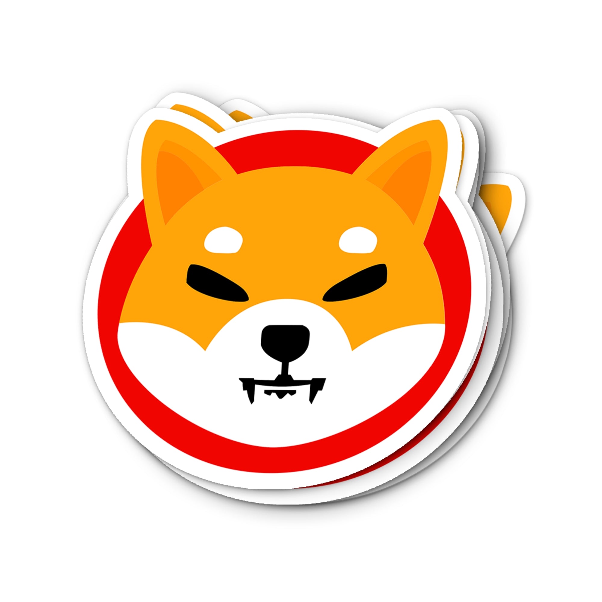 Shiba Inu SHIB Logo Waterproof Vinyl Crypto Sticker - Shiba dog logo