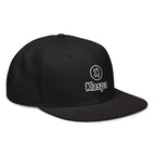 Embroidered Kaspa Snapback Hat - black right front view KAS logo