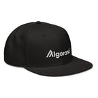 Embroidered Algorand Snapback Hat - black right front view ALGO logo
