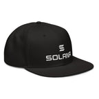 Embroidered Solana Snapback Hat Design 2 - black right front view SOL