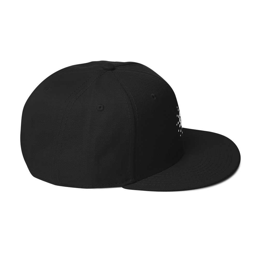 Embroidered Cardano ADA crypto snapback black - right side view