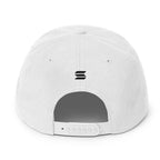 Embroidered Solana Snapback Hat - white back view