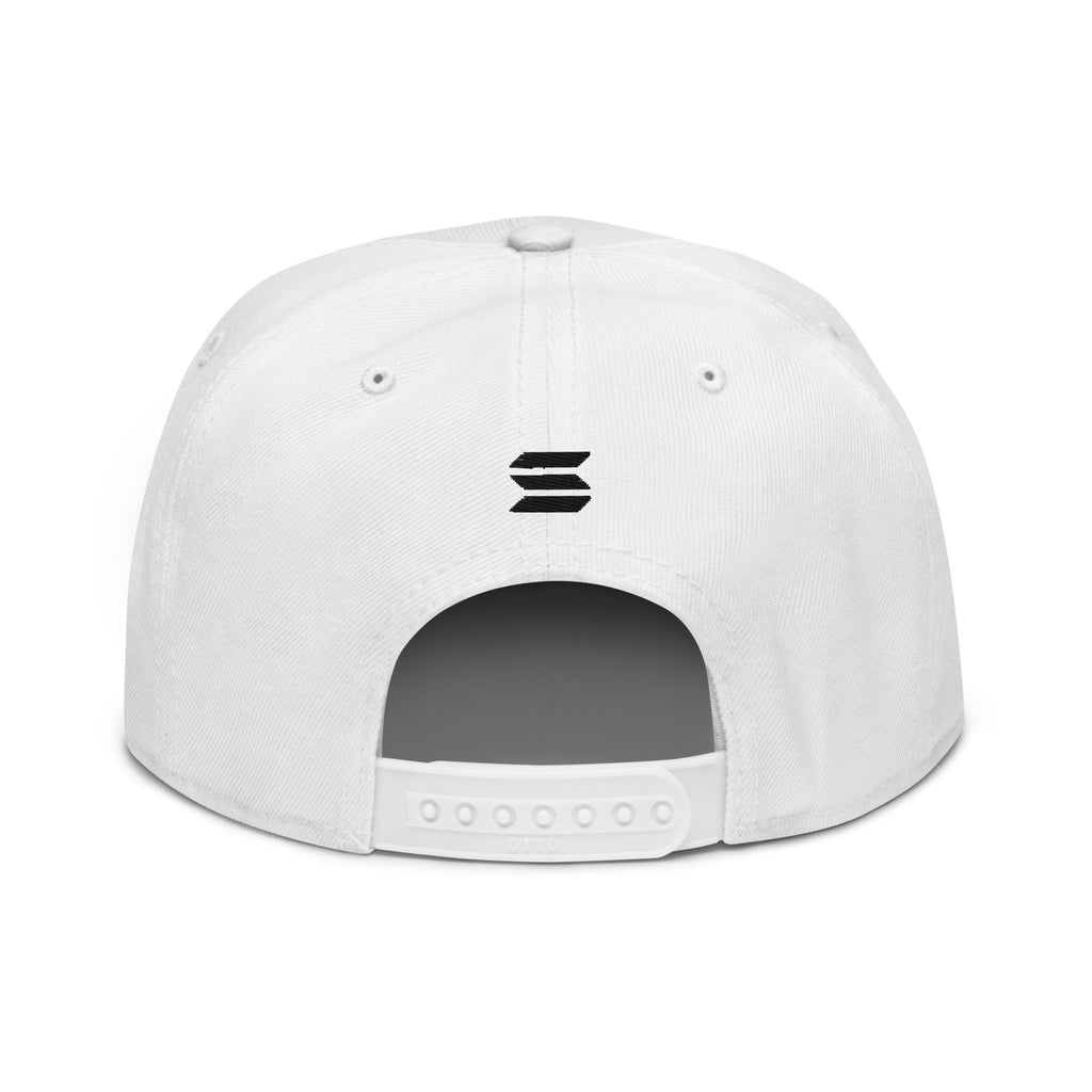 Embroidered Solana Snapback Hat Design 2 - white back view