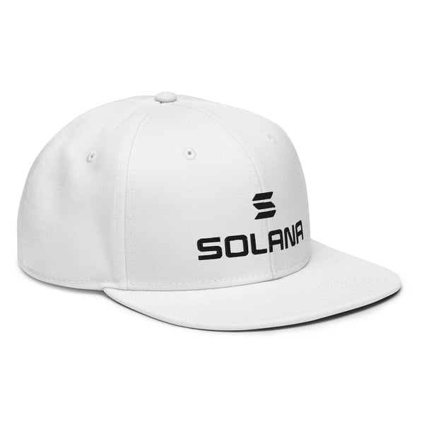 Embroidered Solana Snapback Hat Design 2 - white right front view SOL