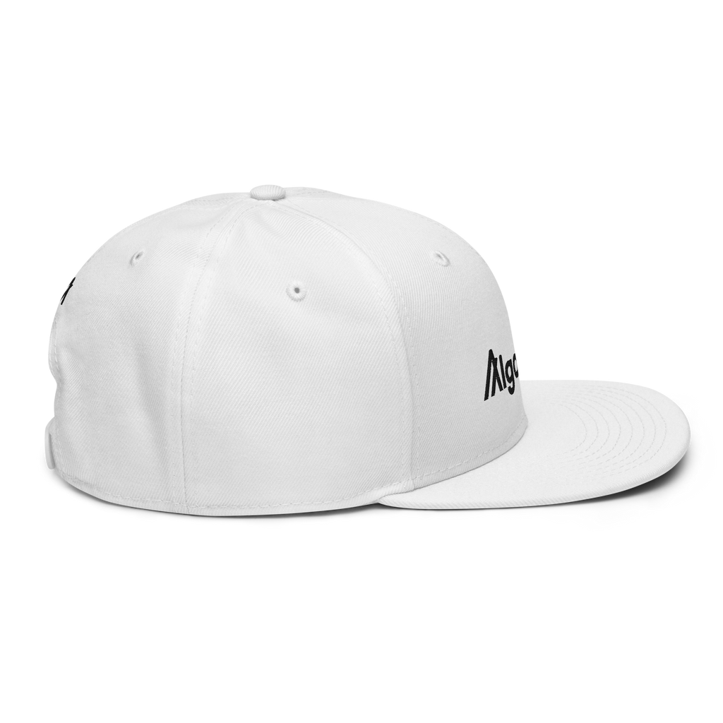 Embroidered Algorand ALGO crypto snapback white - right side view