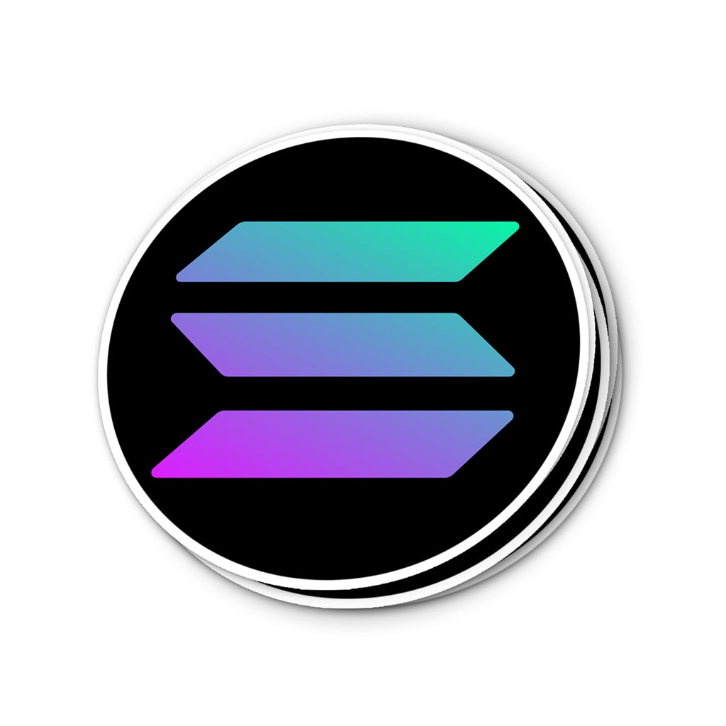 Solana Logo Waterproof Vinyl Crypto Sticker - SOL purple gradient logo