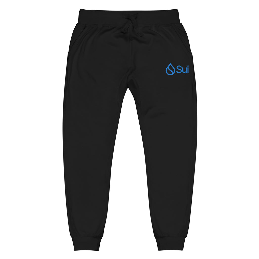 Sui SUI Embroidered Fleece Jogger - black front view