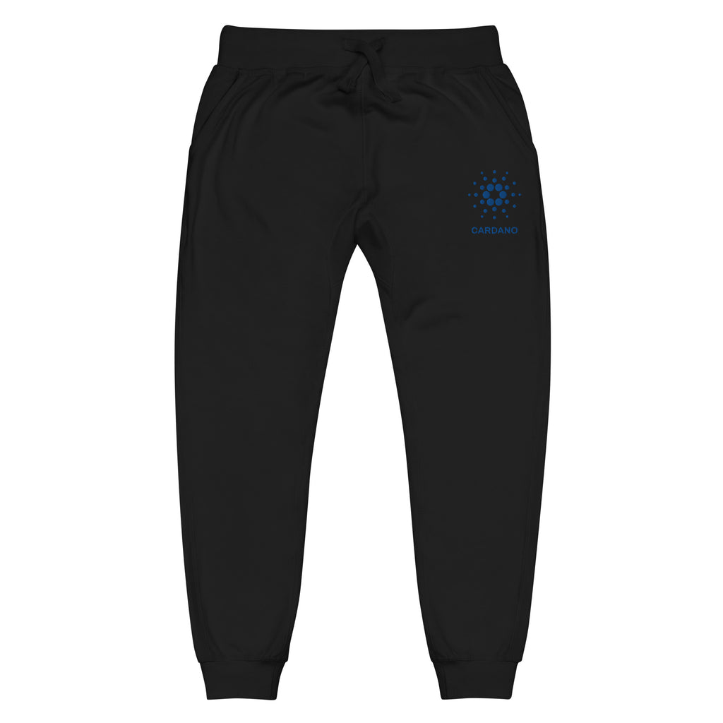 Cardano ADA Embroidered Fleece Jogger - black front view