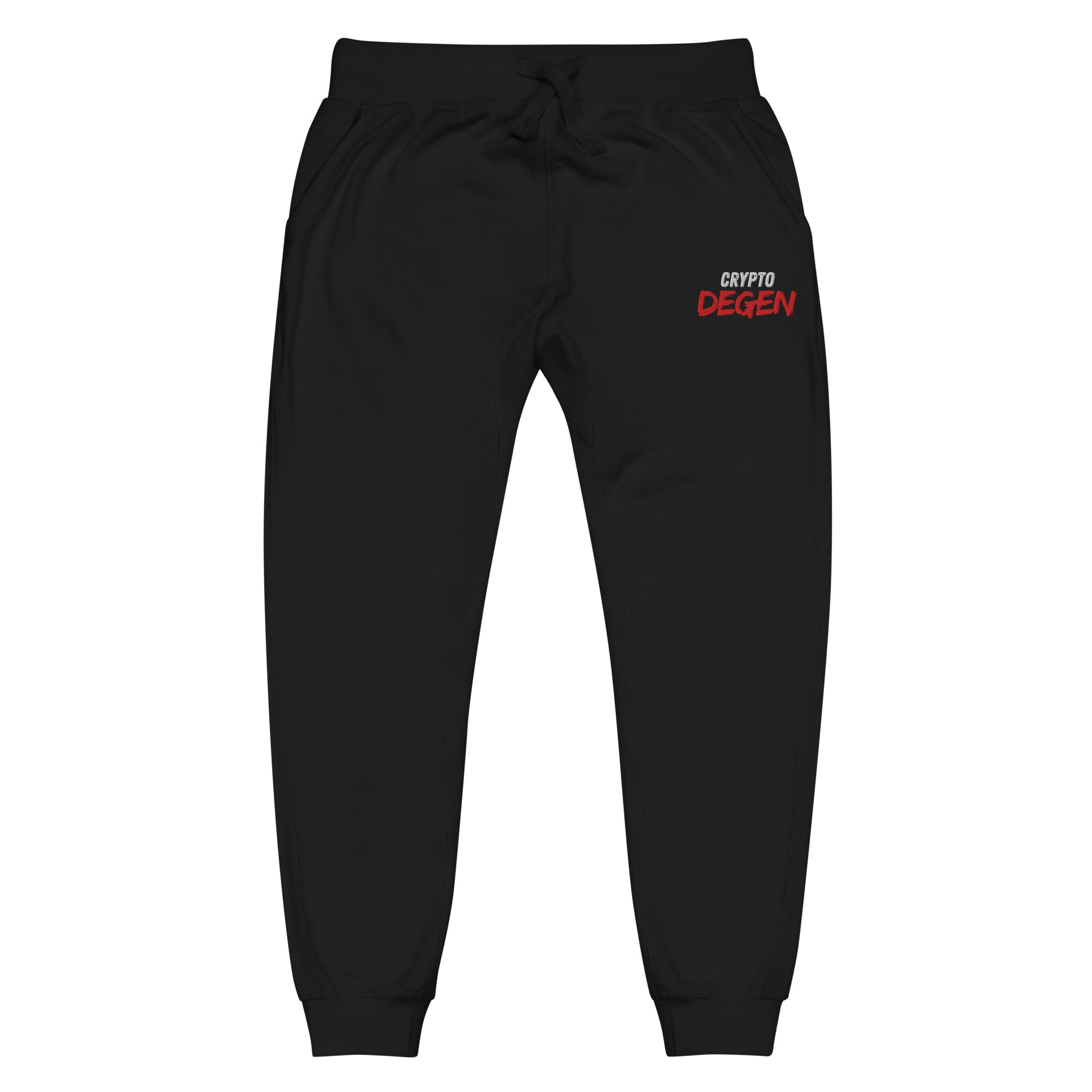 Embriodered "Crypto Degen" Unisex Fleece Jogger Sweatpants