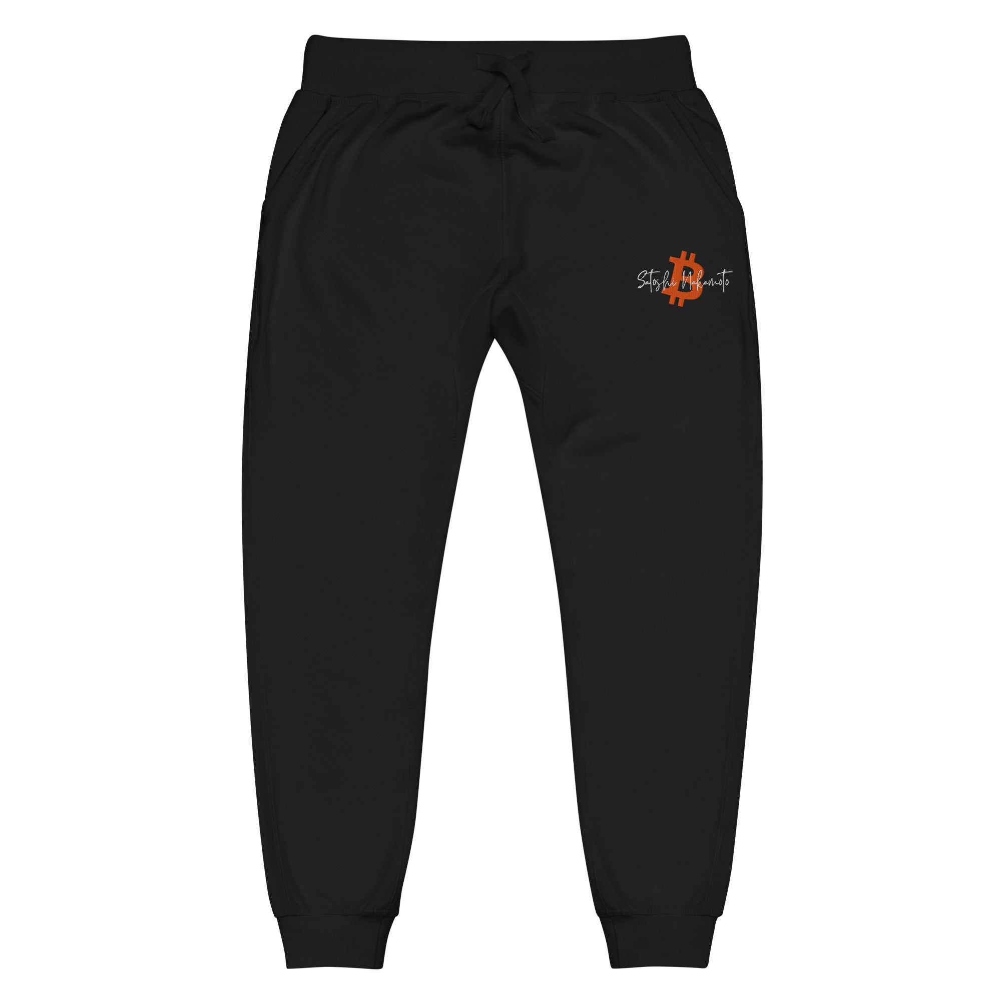 Embroidered Satoshi Nakamoto Unisex Fleece Jogger Sweatpants