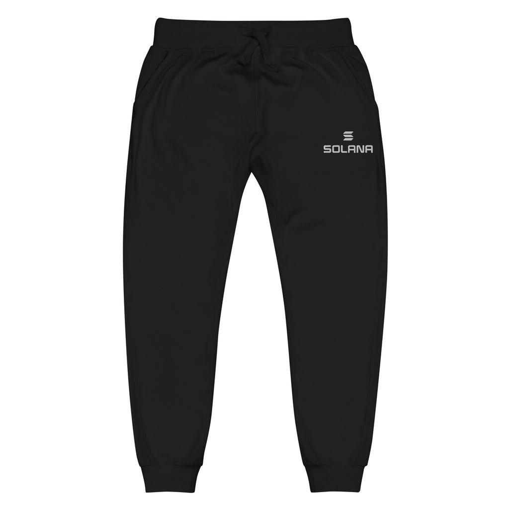 Solana SOL Embroidered Fleece Jogger - black front view