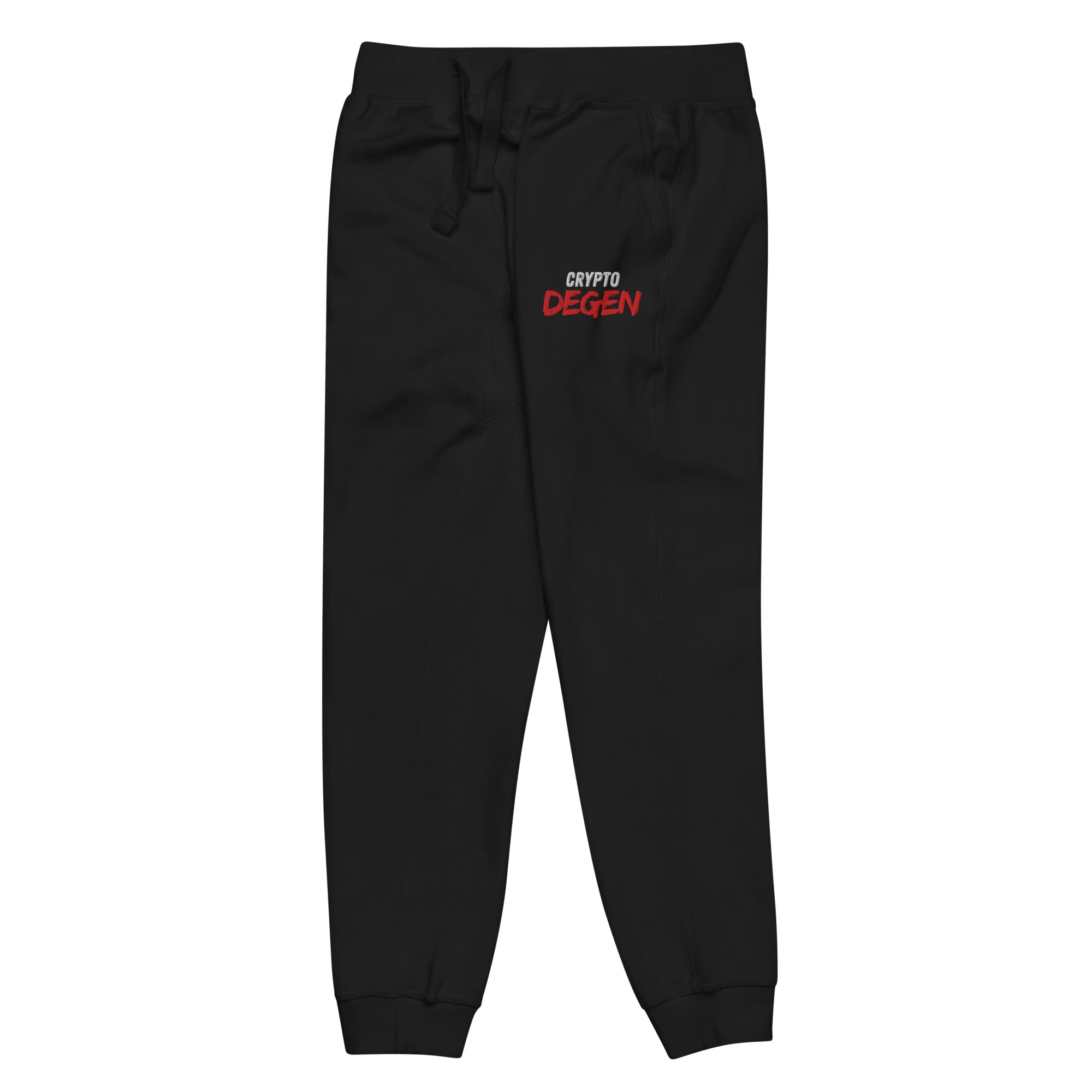 Embriodered "Crypto Degen" Unisex Fleece Jogger Sweatpants